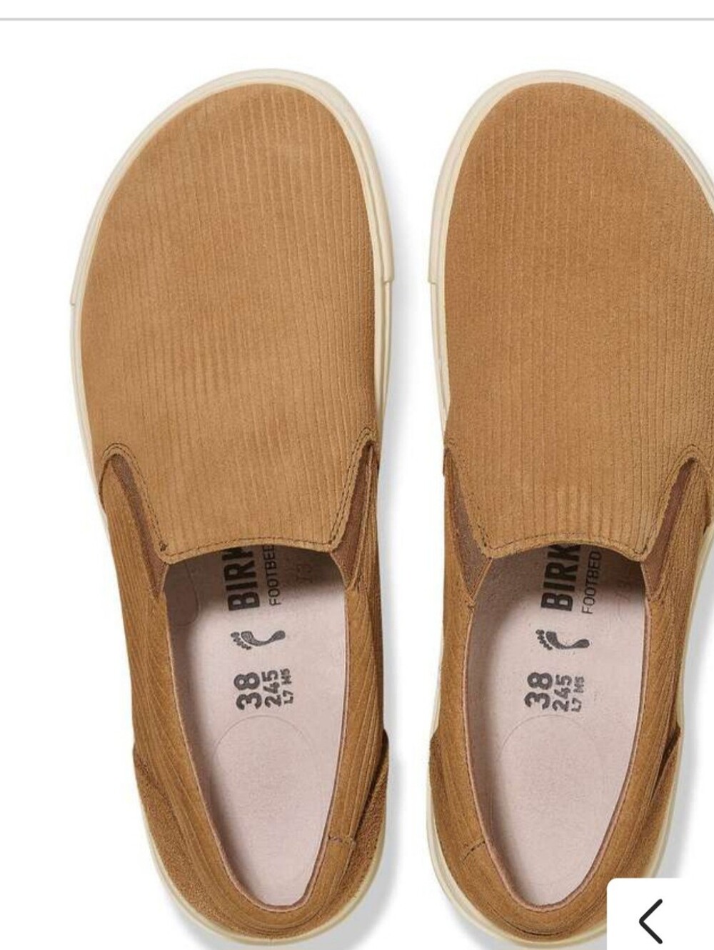 USED LIKE NEW Birkenstock Corduroy Slip-On Loafers in Camel Brown